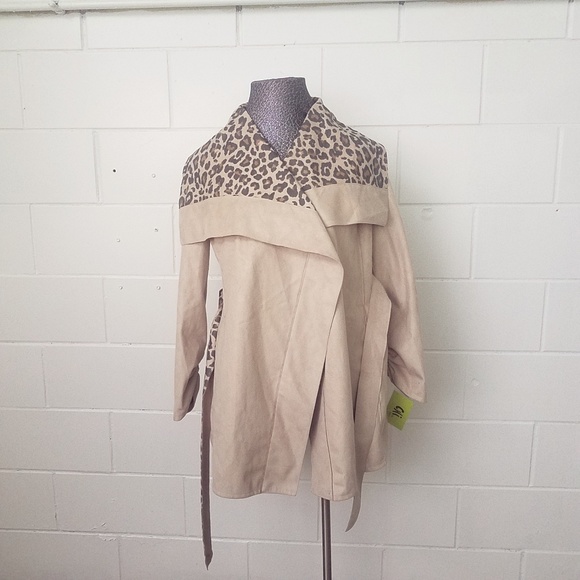 Chi by Falchi Animal Print Faux Suede Jacket XL - Picture 2 of 6